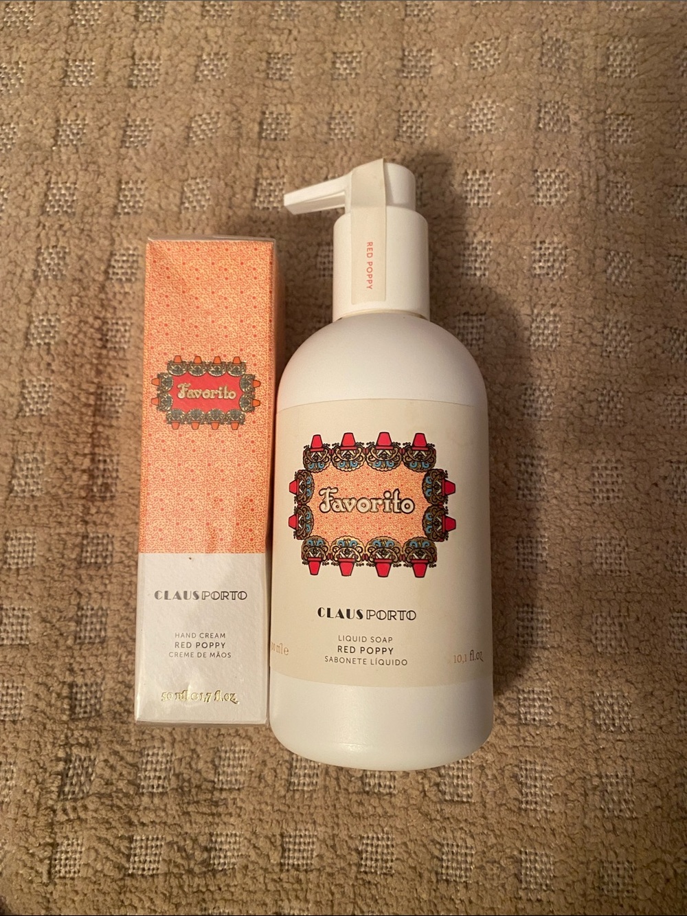 Claus Porto Favorito Red Poppy Liquid Soap and hand cream set
